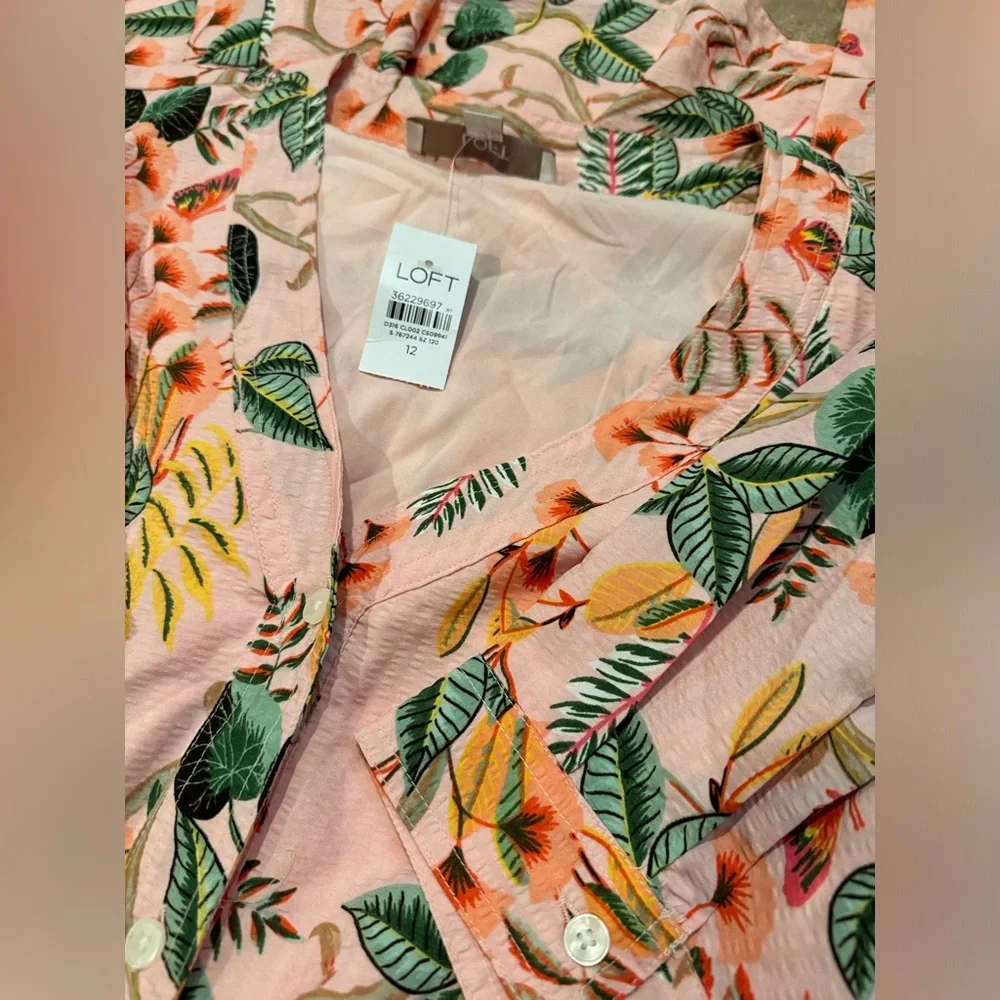 Leafed Dobby Stripe Shirtdress - Picture 5 of 6